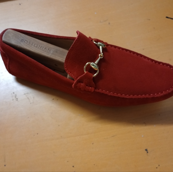Mercanti Florentini Men's Suede Horsebits Red Driver Loafer Size 10M (29) - Picture 7 of 9